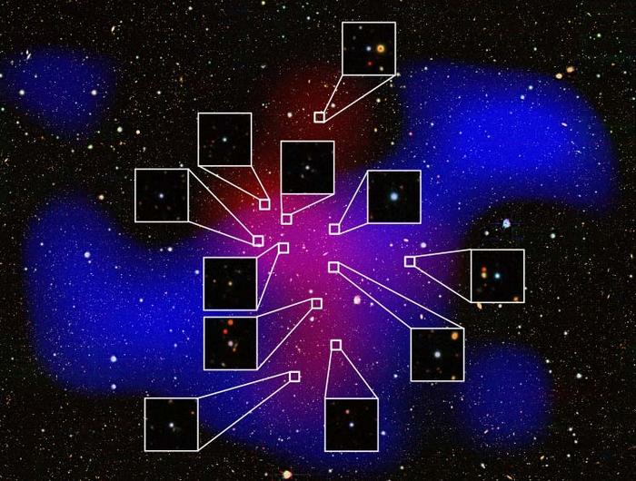 超巨大ブラックホール11個の集団を発見
